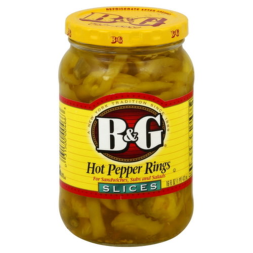 B&G Pepper Rings, Hot, Slices