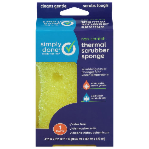 Simply Done Sponge, Thermal Scrubber, Non-Scratch, 1 Pack