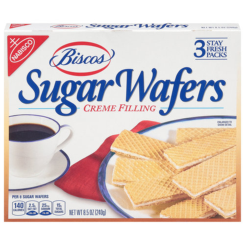 Biscos Sugar Wafers, Creme Filling, 3 Pack