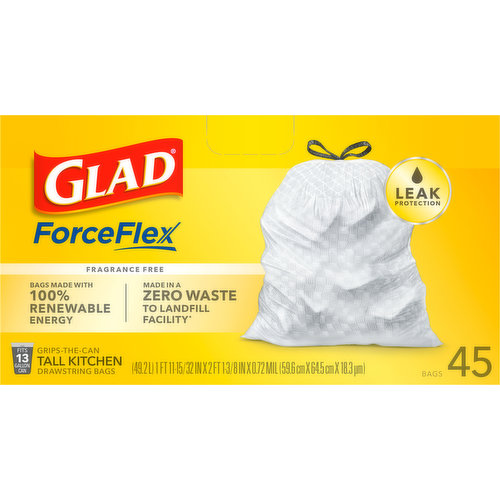 Glad Tall Kitchen Drawstring Trash Bags - 13 Gallon - 90 ct 