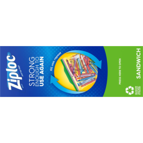 Ziploc Seal Top Bags, Sandwich - 40 bags