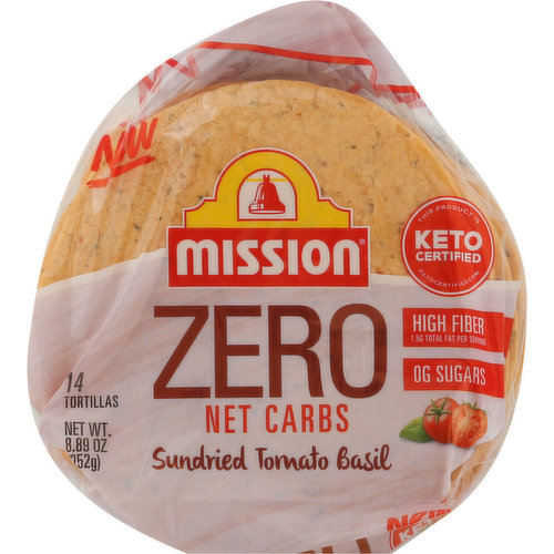 Mission Tortillas Zero Net Carbs Sundried Tomato Basil King Kullen