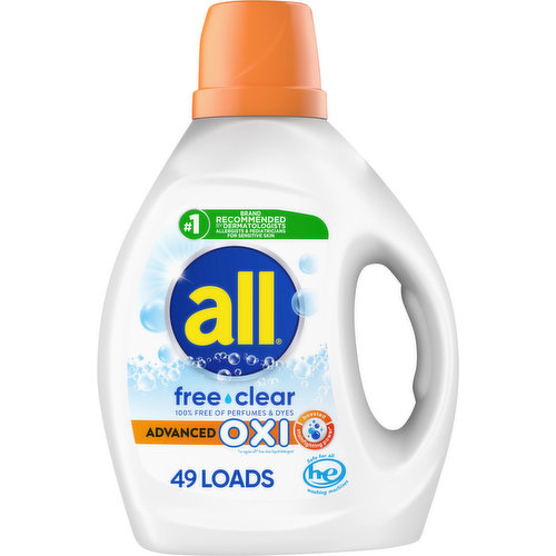 All Detergent, Advanced Oxi, Free Clear