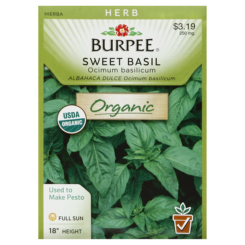 Burpee Seeds, Organic, Sweet Basil