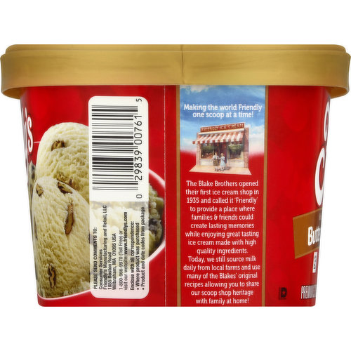 Friendly's Ice Cream, Premium, Butter Pecan