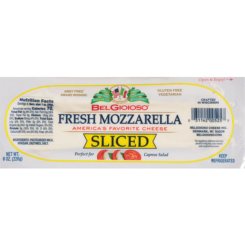 BelGioioso Cheese, Sliced, Fresh Mozzarella