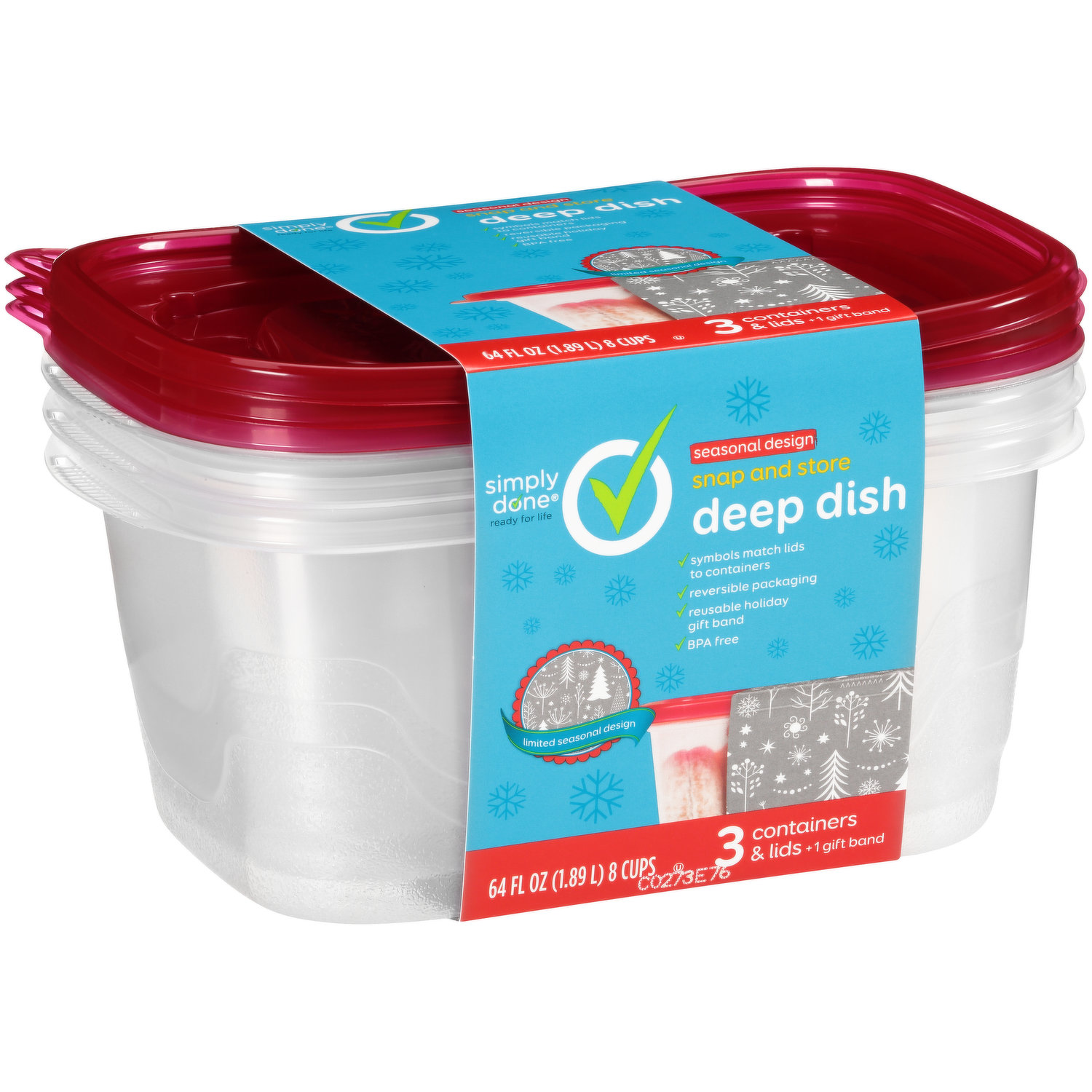 Simply Done Durable Small Square Container & Lid