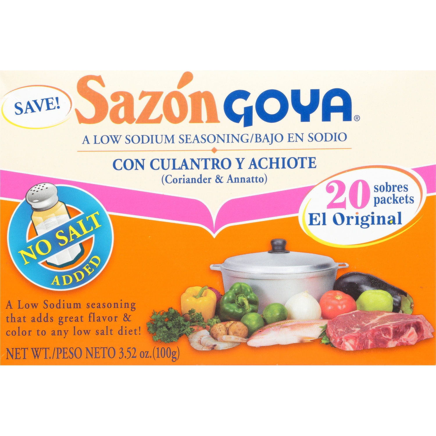 Goya Sazon Natural & Complete Low Sodium Seasoning