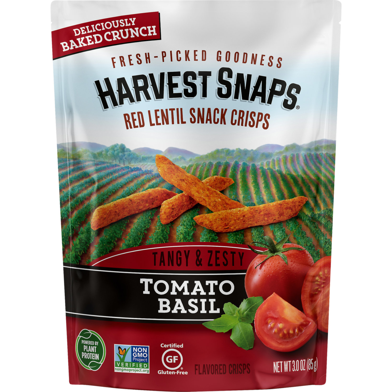 Harvest Snaps Tomato Basil Red Lentil Snack Crisps 3.0 oz