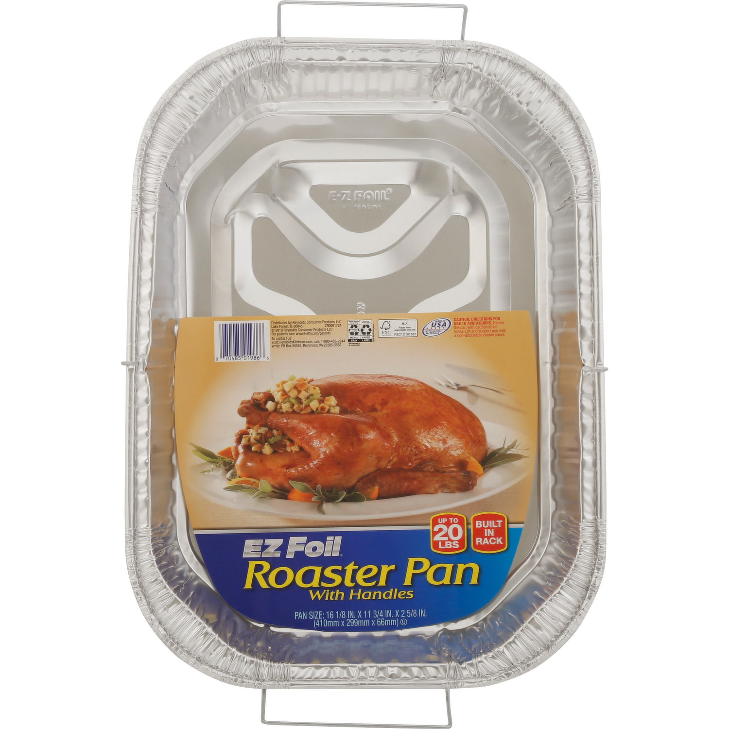 EZ Foil Roaster Pans with Lids, Up to 6 Pound Capacity, 2 Count