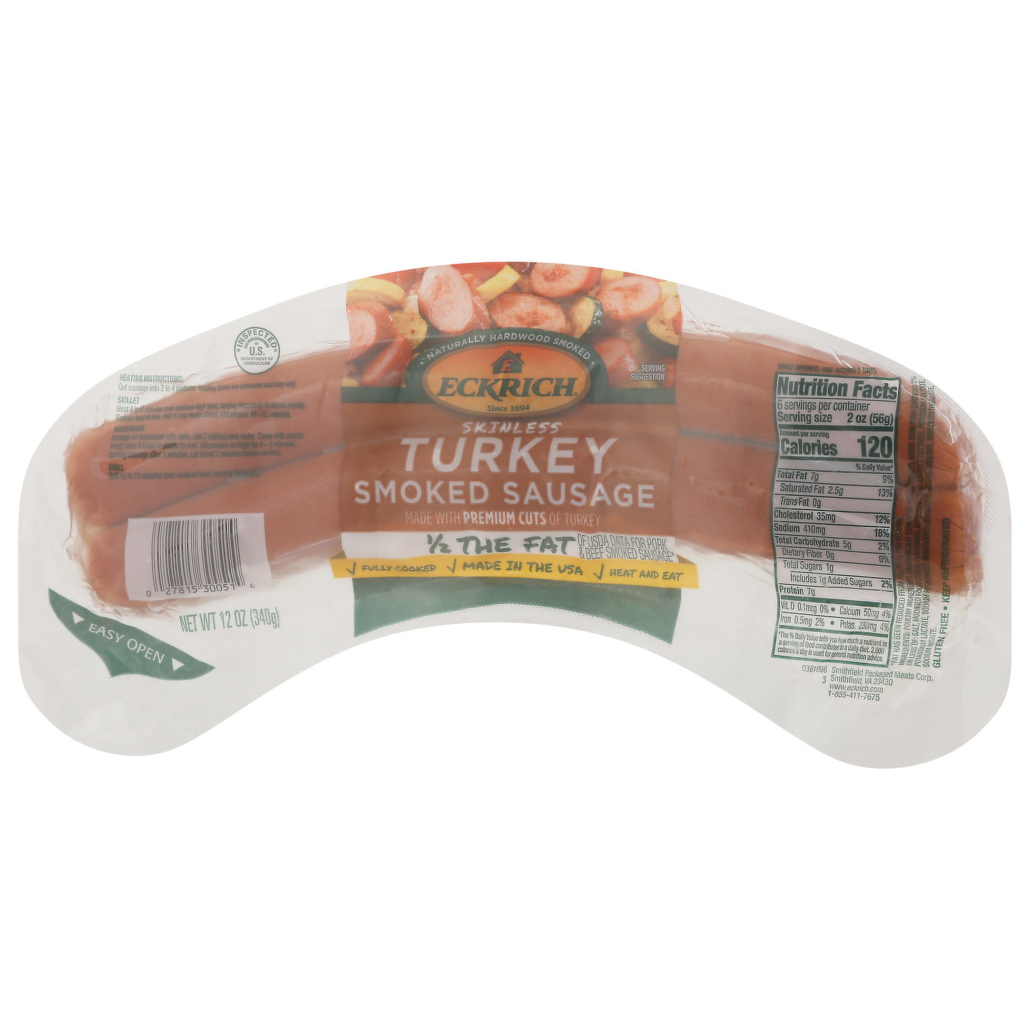 Eckrich Turkey Smoked Sausage Skinless