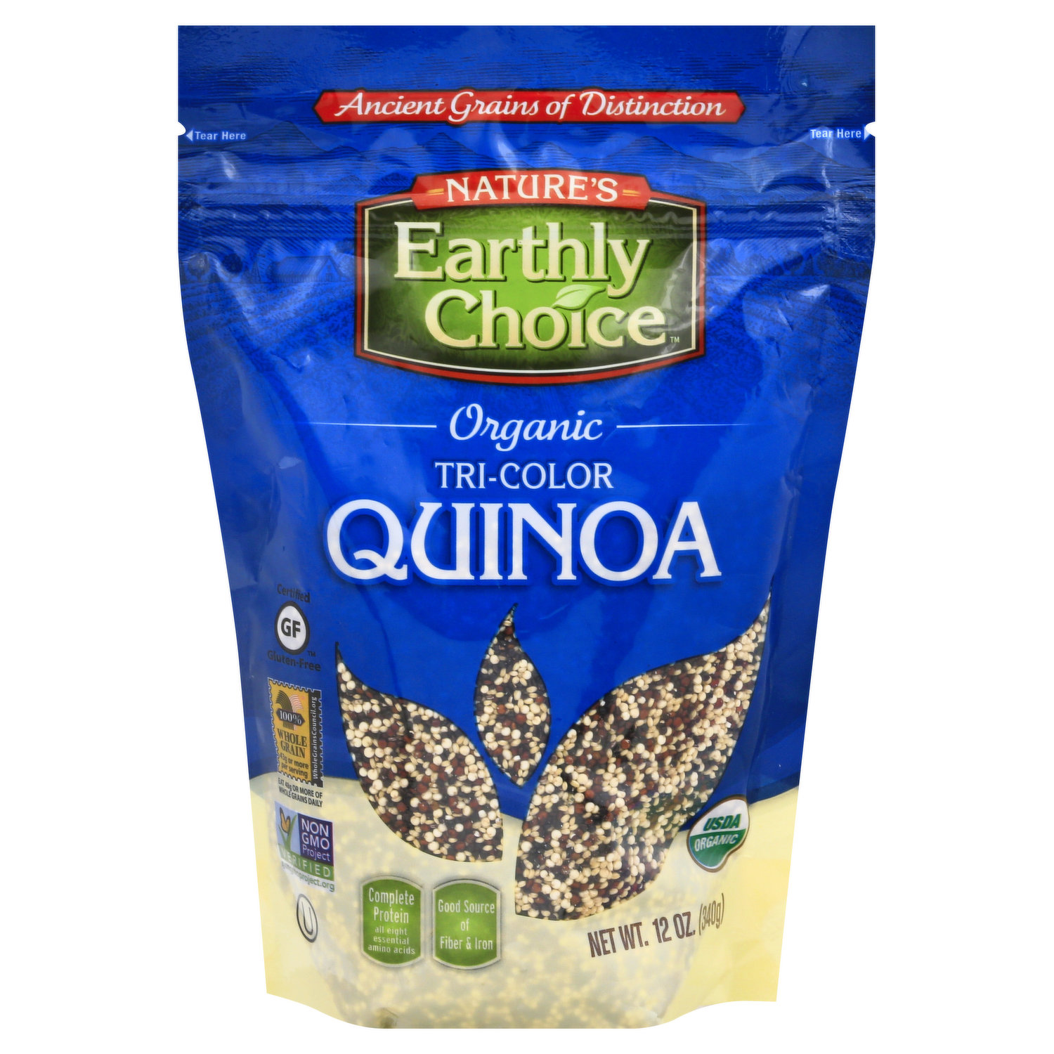 Nature's Earthly Choice Quinoa, Organic, Tri-Color, 12 Ounce