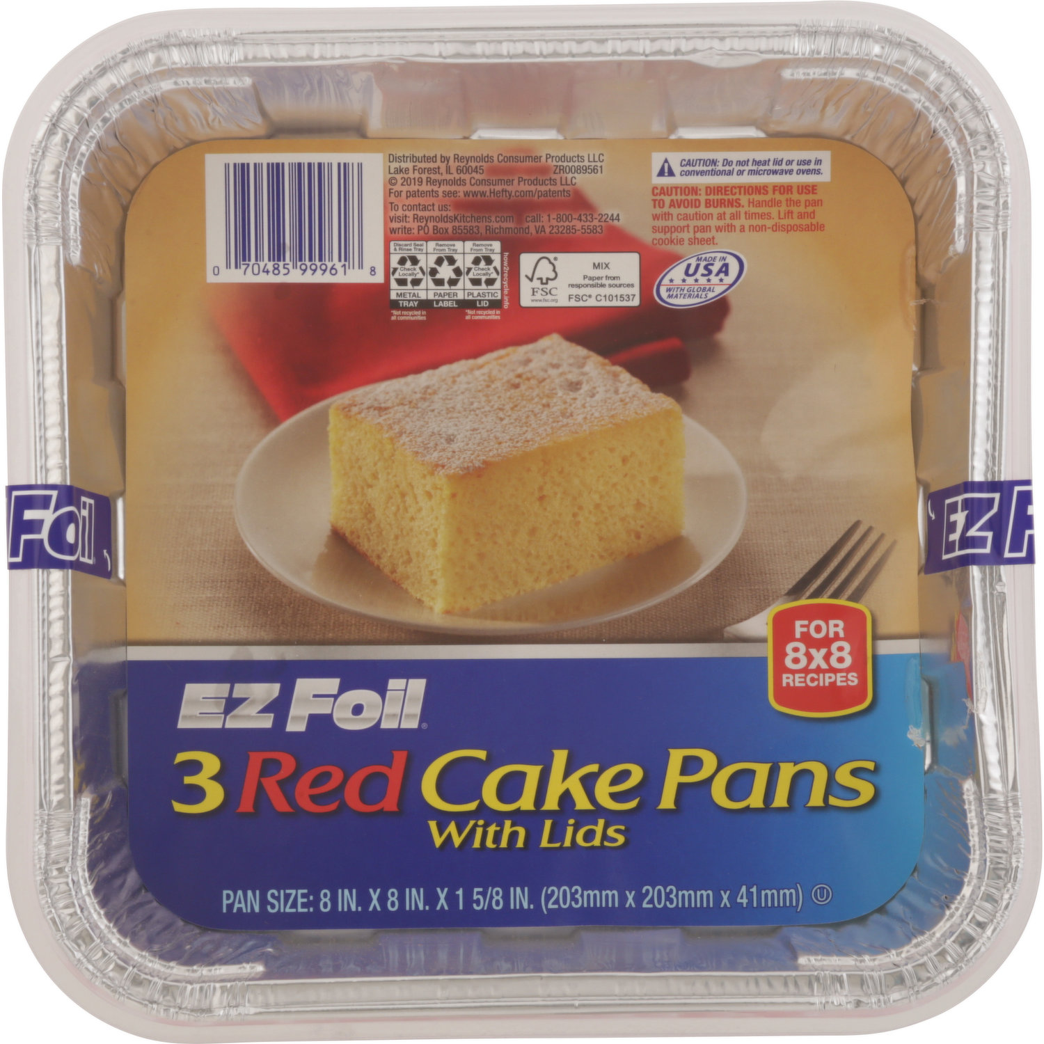 EZ Foil 8-1/2 in. x 1-1/2 in. Cake Pans 3 ct Pack