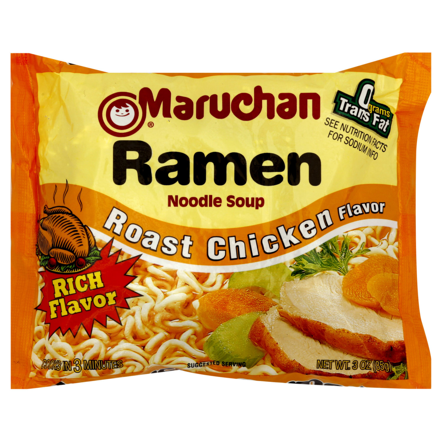 Maruchan Chicken Flavor Ramen Noodle Soup 3 Oz, Asian & Rice Noodles