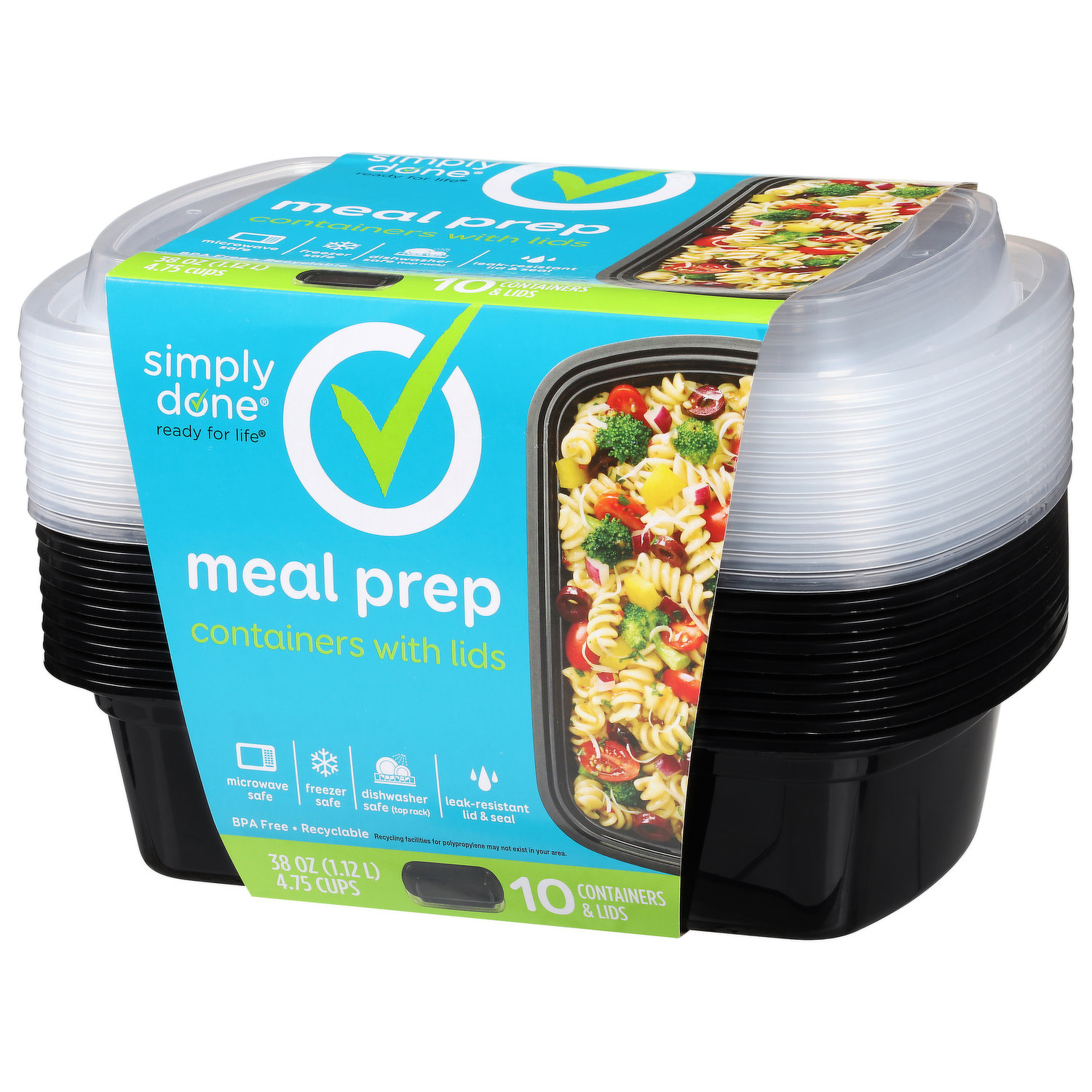  Meal Prep Containers [38OZ] Plastic Food Storage