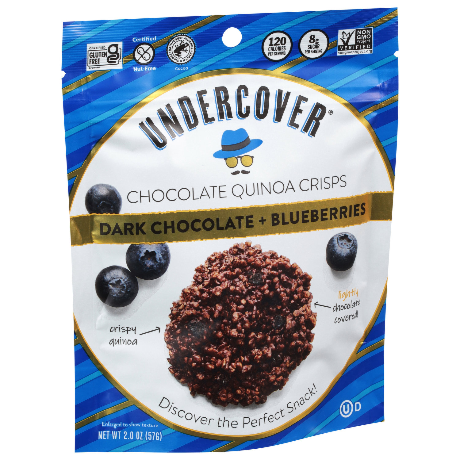 Bark Thins Dark Chocolate Blueberry with Quinoa Crunch - Regular Pouch, 4.7  Ounce -- 12 per case