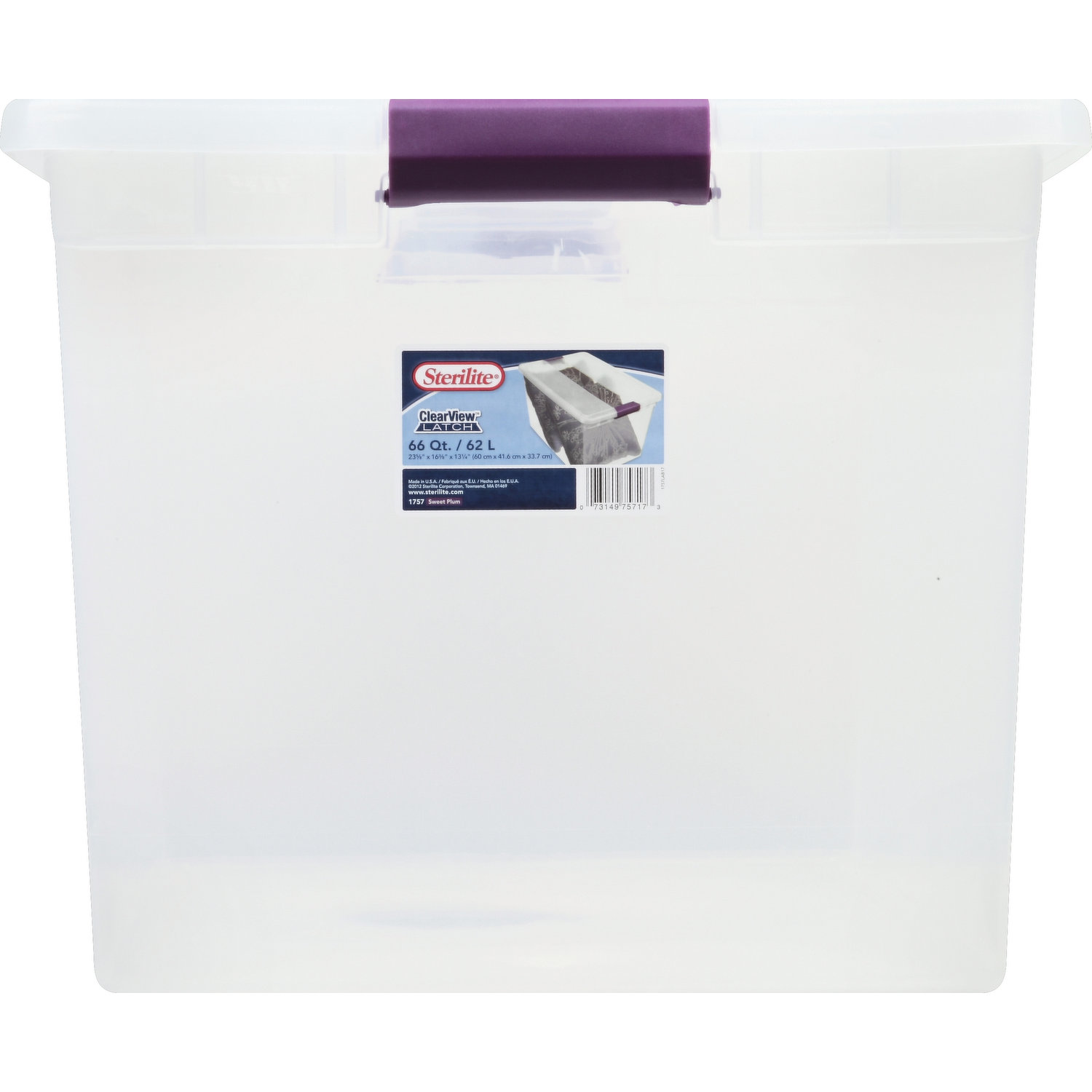 Sterilite 66-Qt. Clear View Latch Box Storage Tote Container-(60