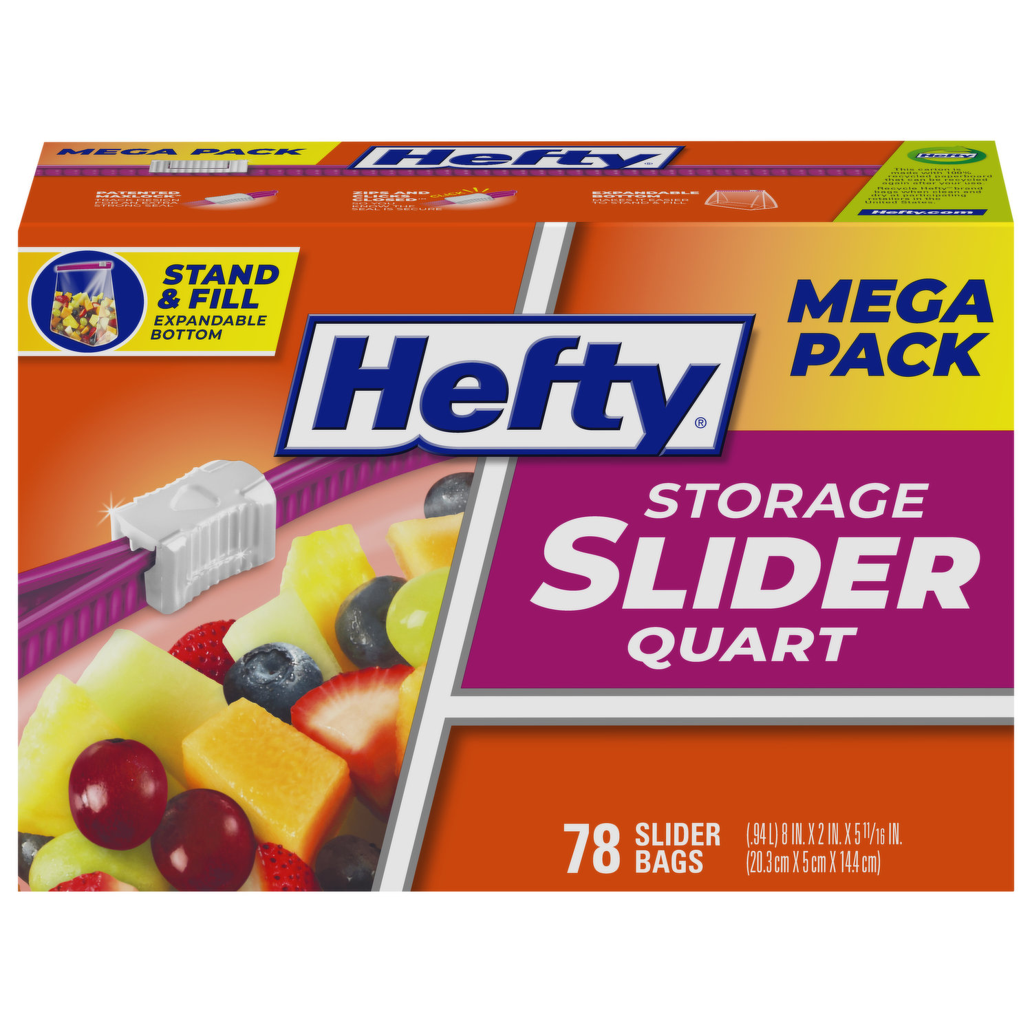 Hefty Baggies Gallon Size Storage Bags with Ties - 75 CT Hefty