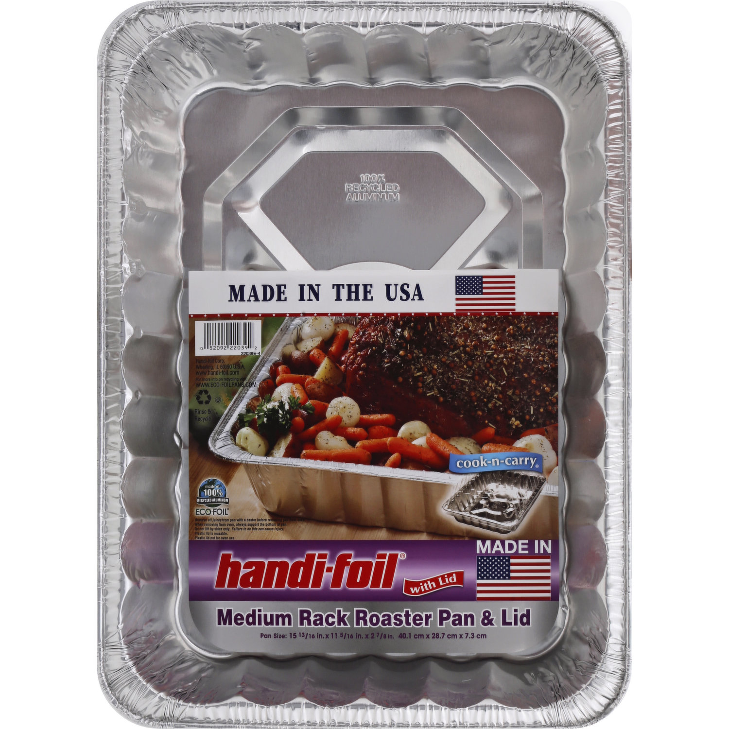 Handi-Foil Cook-n-Carry Rack Roaster Pan & Lid