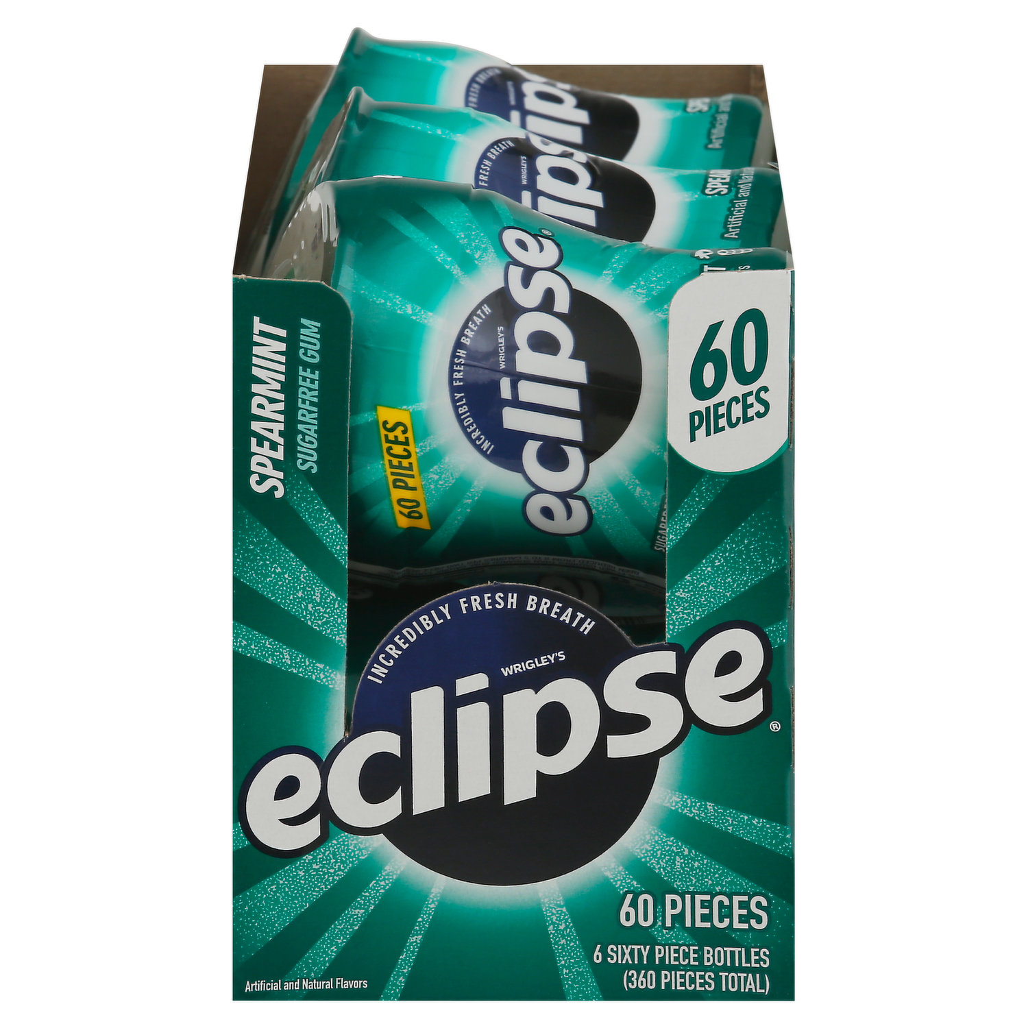 Eclipse Sugar-Free Gum, Spearmint - 8 packs, 18 pieces each