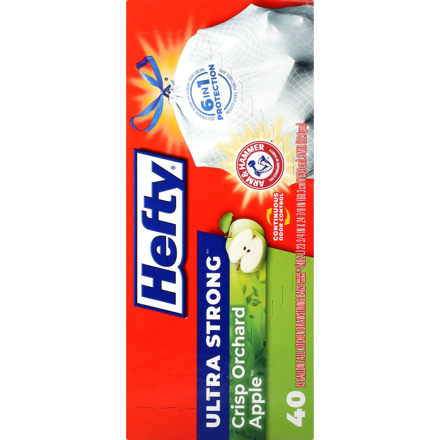 Hefty® Ultra Strong Crisp Orchard Apple 13-Gallon Tall Kitchen Drawstring Trash  Bags, 40 ct - Kroger