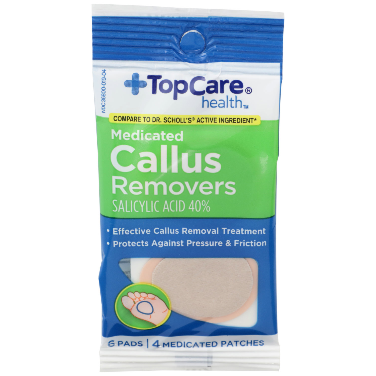 Comfort Zone Medicated Callus Removers, Effective Callus Removal Treatment  with Salicylic Acid, 8 Medicated Patches and 12 Protective Pads