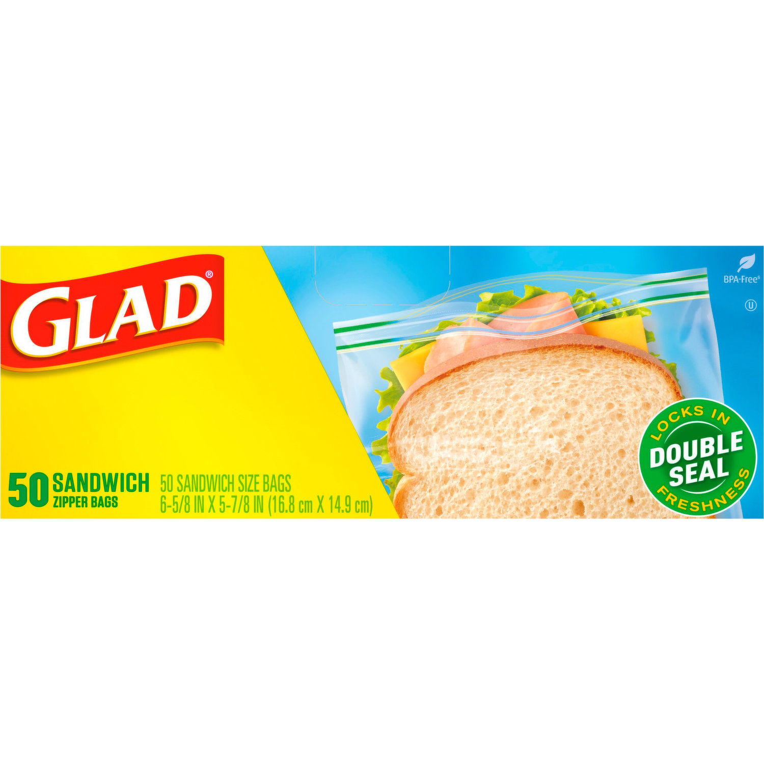 Glad Zipper Sandwich Bags - 100Bags. - The Sumerian Bread Shop