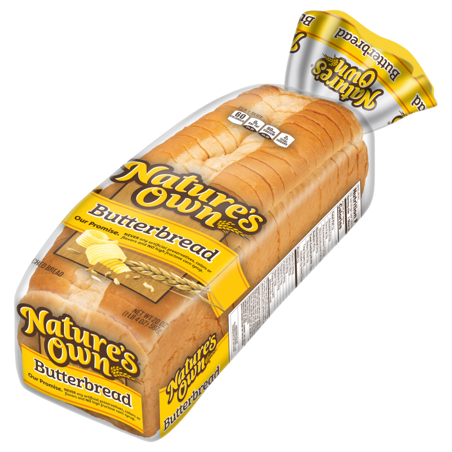 Natures Own Bread, Enriched, Honey Wheat 20 oz (1 lb 4 oz) 567 g