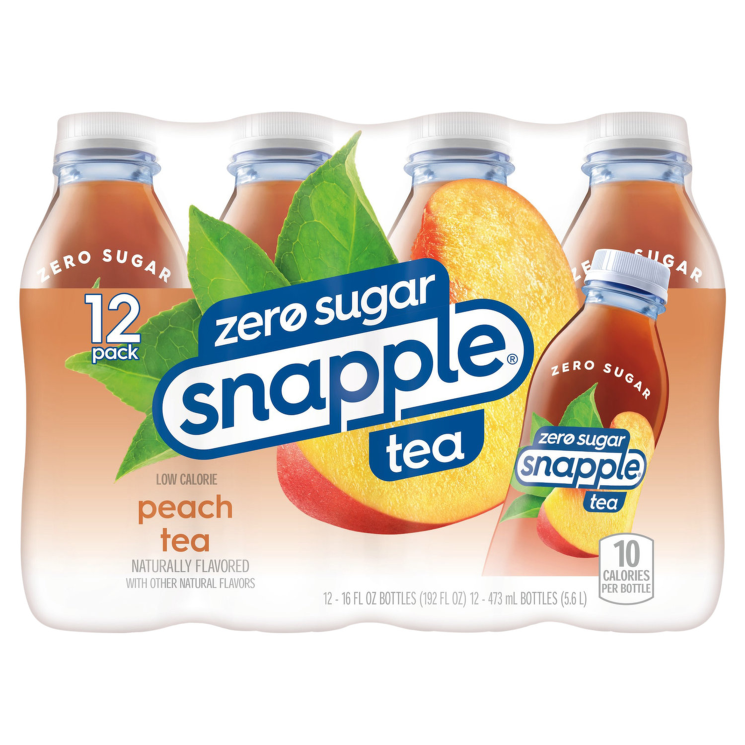 Snapple Tea, Zero Sugar, Peach, 12 Pack