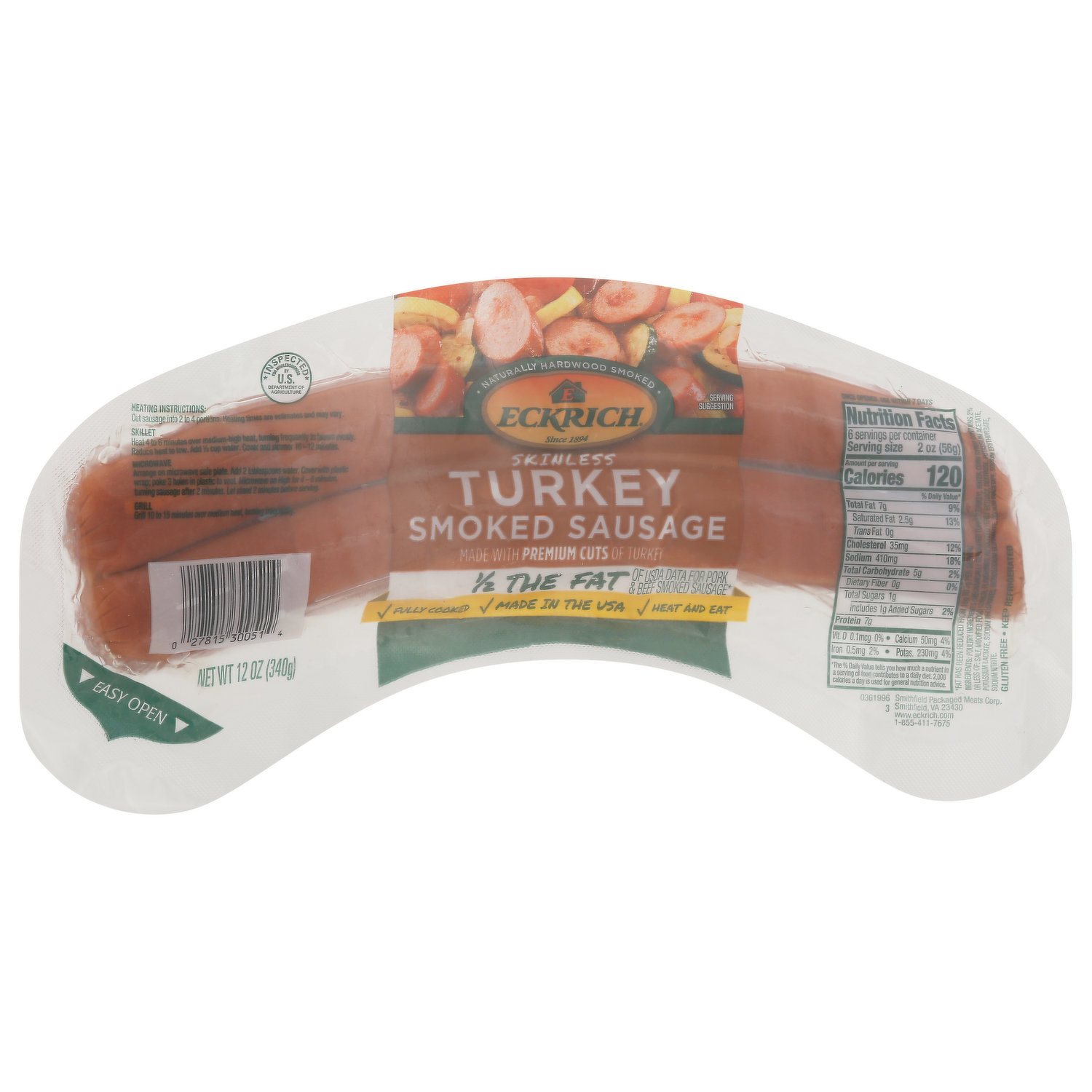 Eckrich Sausage Smoked Skinless Turkey King Kullen
