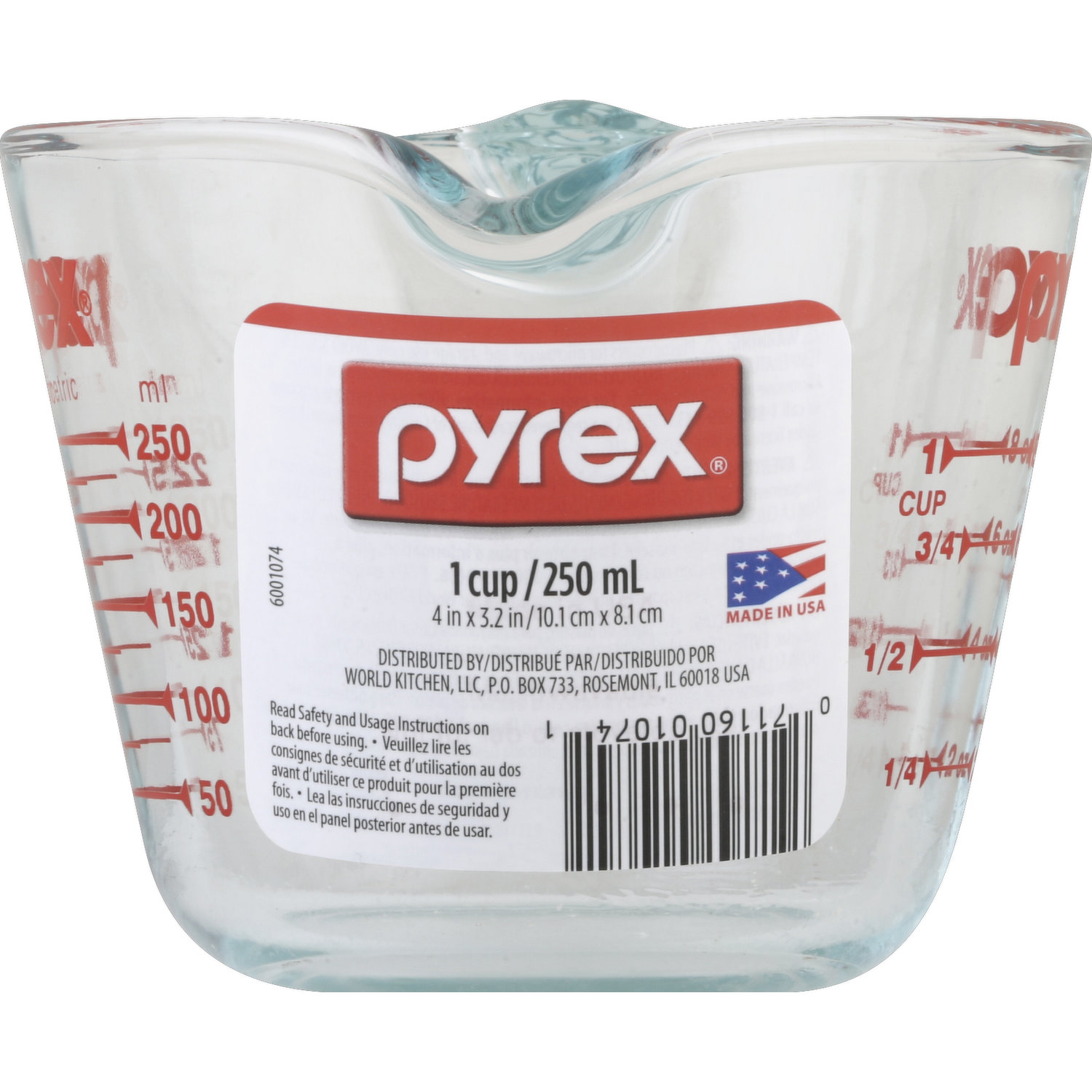 Pyrex 6001074 Measuring Cup, 8 Oz.