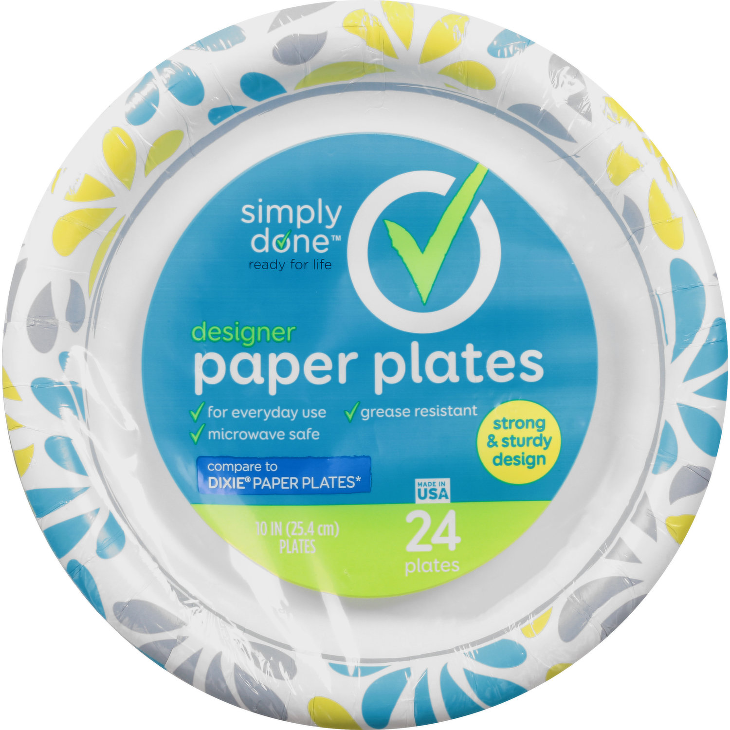 Simply Done Paper Plates, Heavy Duty, Designer