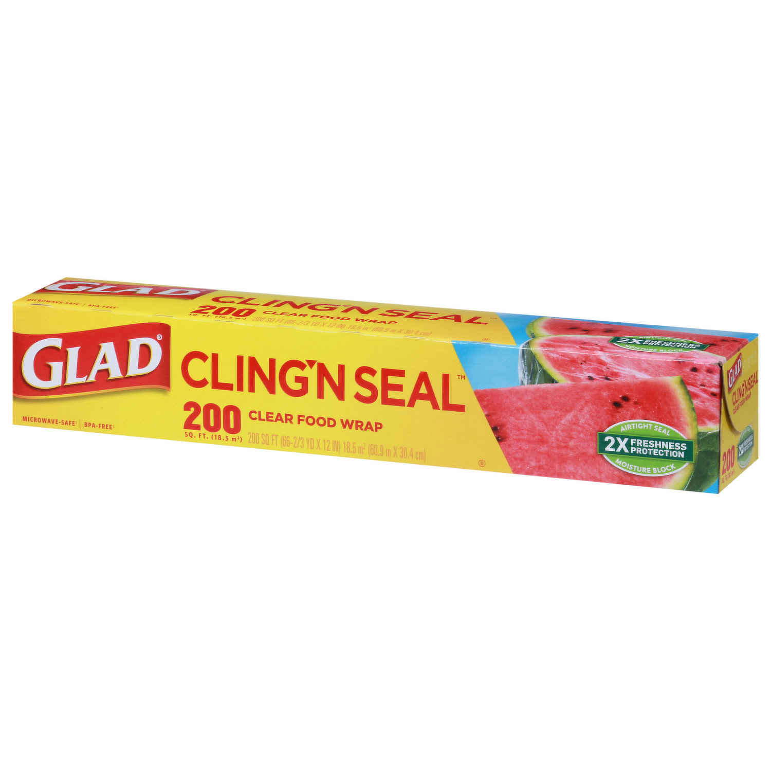 Glad Cling `N Seal Plastic Food Wrap 200 square feet