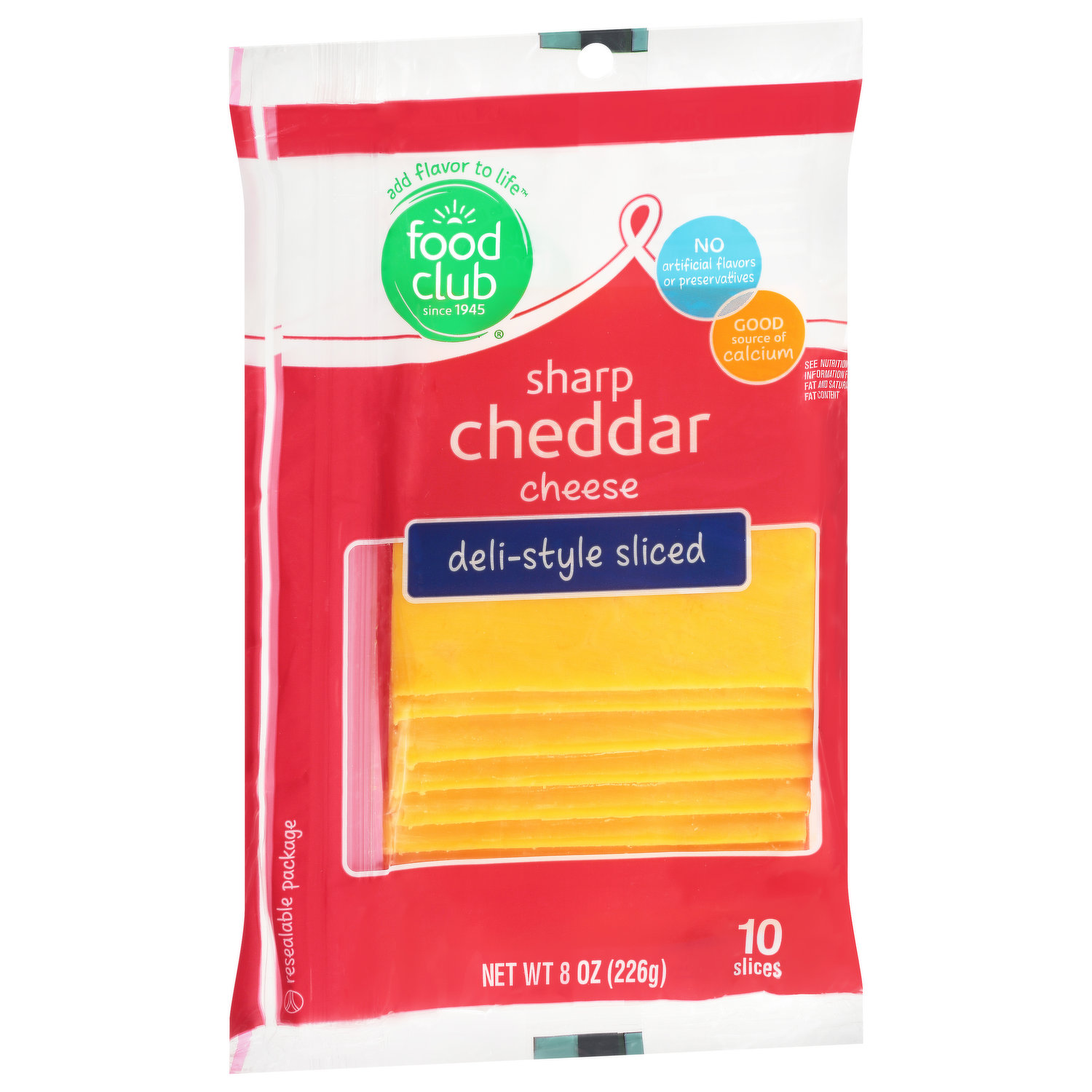 Food Club Cheese Slices, Sharp Cheddar, Deli-Style - King Kullen