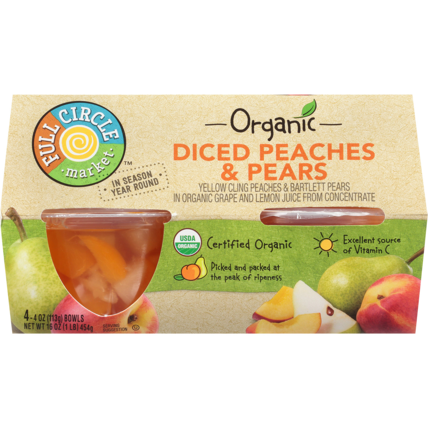 Organic Peaches; Diced