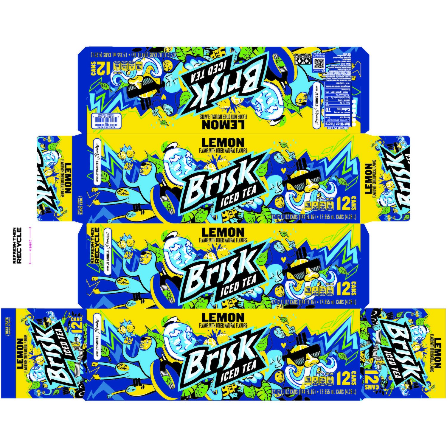 Brisk Lemon Flavor Iced Tea 12 oz. 12 pk. cans