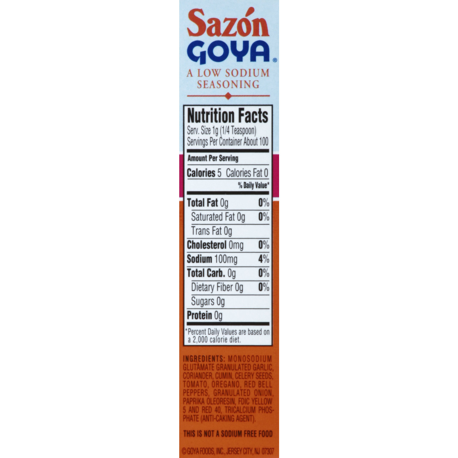 Goya Sazon Natural & Complete Low Sodium Seasoning