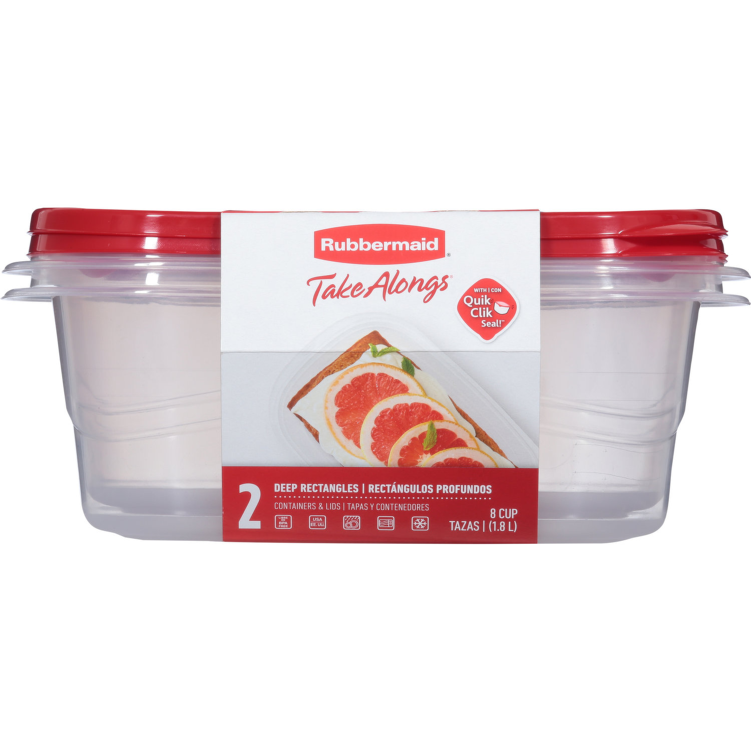 Rubbermaid 2 TakeAlongs Rectangle Food Containers with Lids