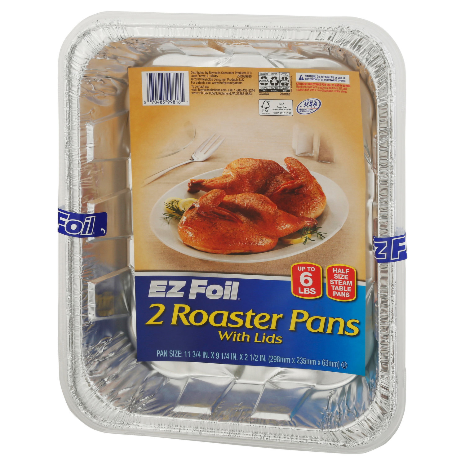 EZ Foil Roaster Pans, Up to 20 Pound Capacity, 2 Count