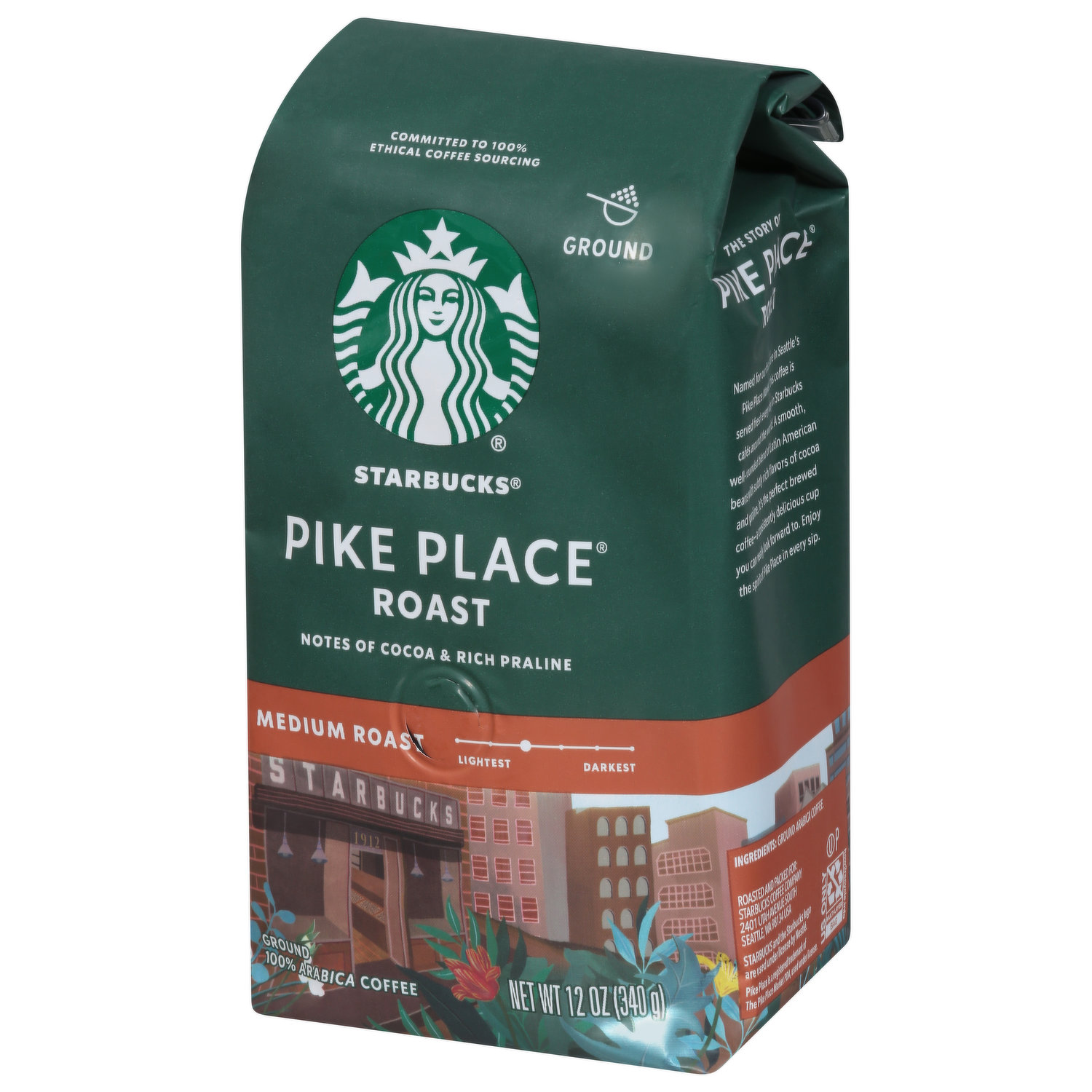 Coffee STARBUCKS Pike Place, 100% Arabica, whole grain, 200g - Delivery  Worldwide