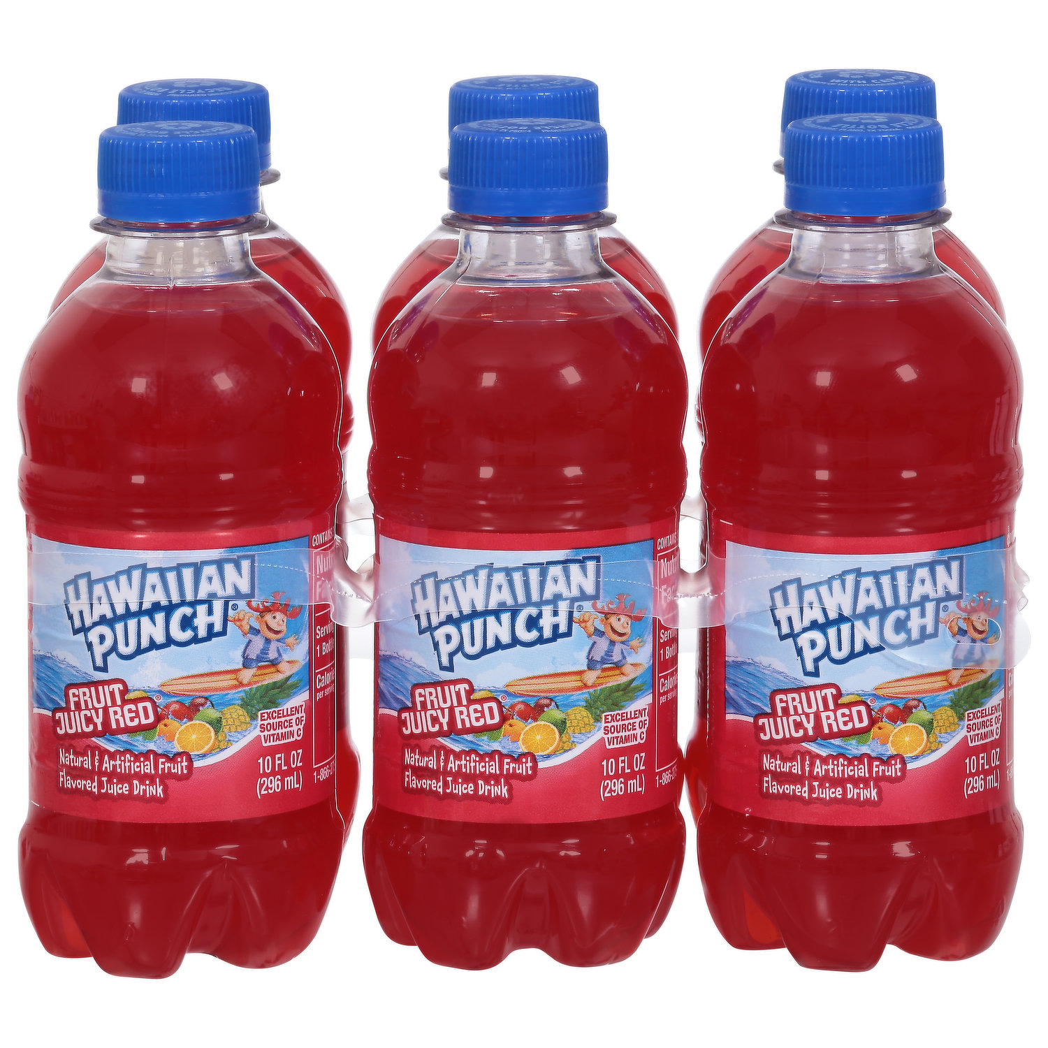 Hawaiian Punch Fruit Juicy Red, 6 fl oz pouches, 10 pack, Juice & Lemonade