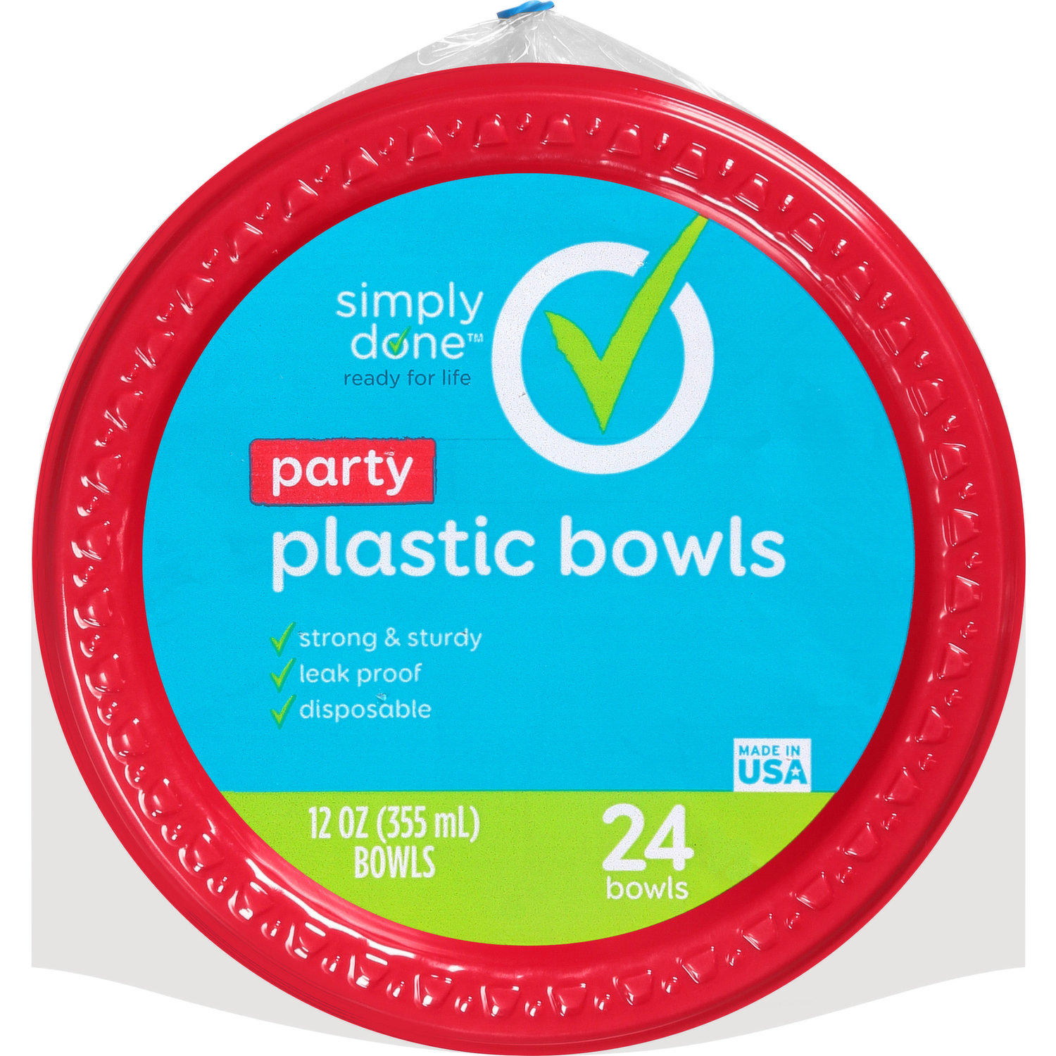 Solo Plastic Bowl 20 oz/22 ct Mixed Red & Blue (Pack of 12)