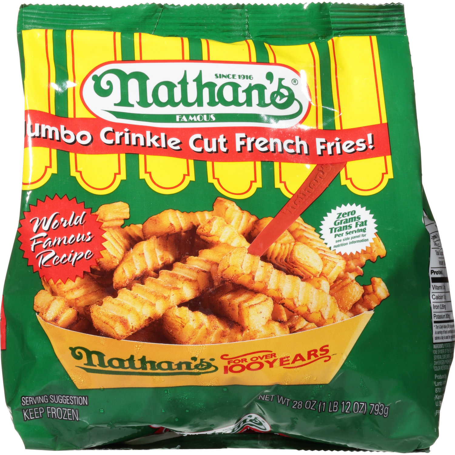 Nathan's French Fries, Crinkle Cut, Jumbo