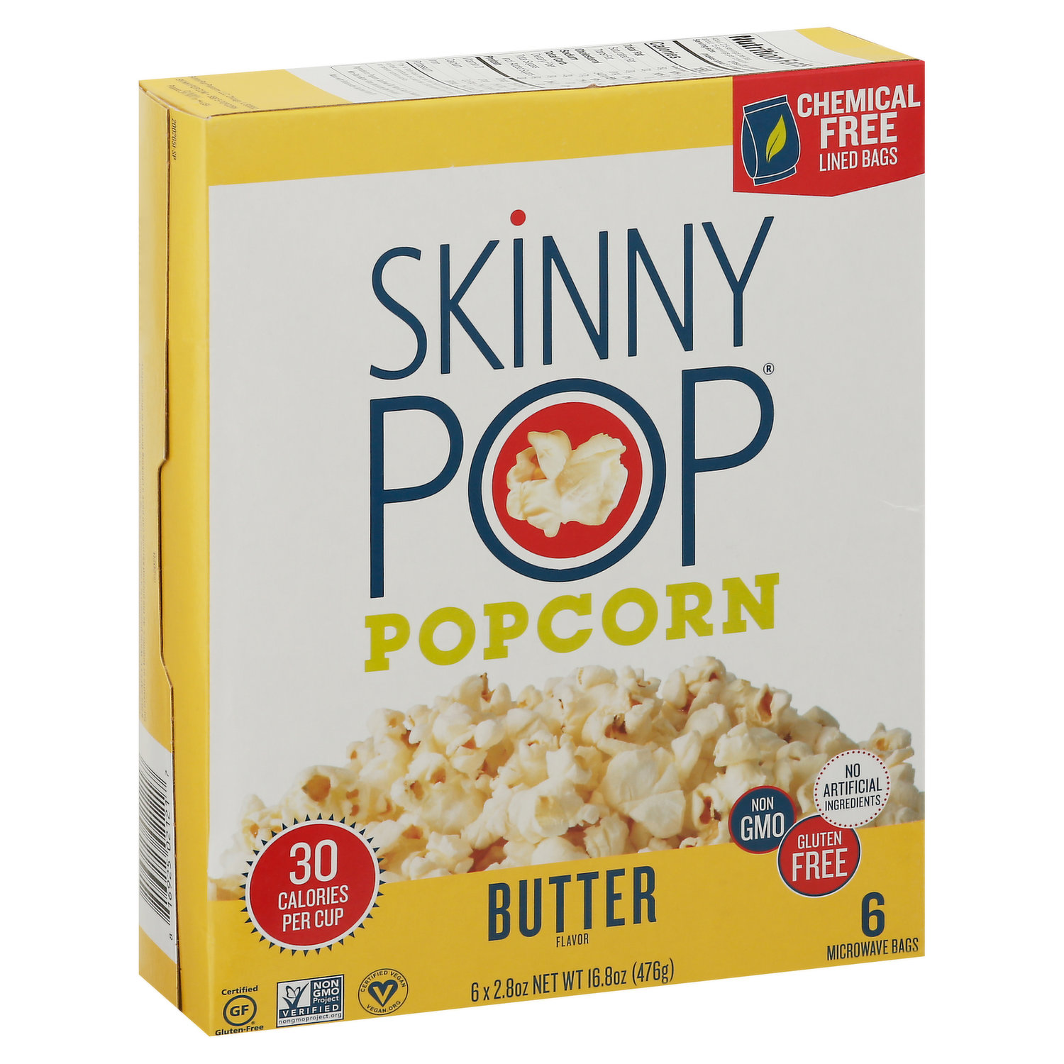 SkinnyPop Butter Popcorn, Gluten Free, Non-GMO, Healthy Popcorn