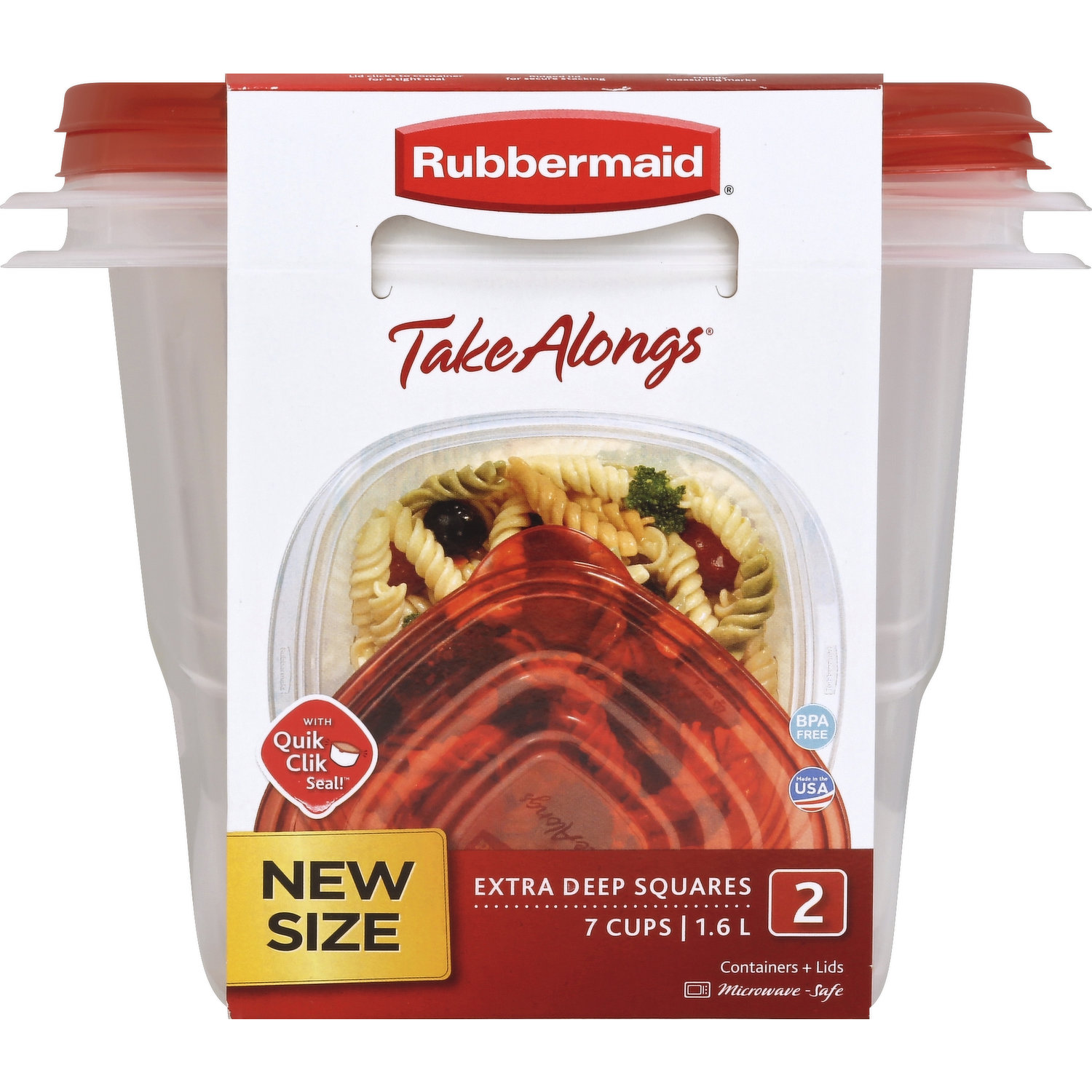 Rubbermaid Take Alongs Containers + Lids Divided Rectangles With Quik Clik  Seal Cups - 3 Count - Randalls