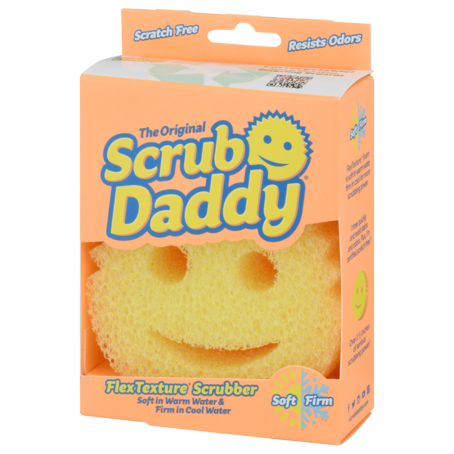 Scrub Daddy-Big Daddy - Jumbo FlexTexture Sponge, Customizable Size,  Chemical Free, Deep Cleaning, Dishwasher Safe, Multi-use, Scratch Free,  Odor