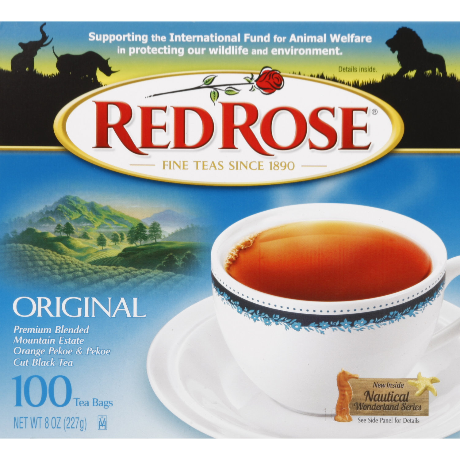 Red Rose Original Full Flavored Black Tea 8oz Box of 100 Tea Bags