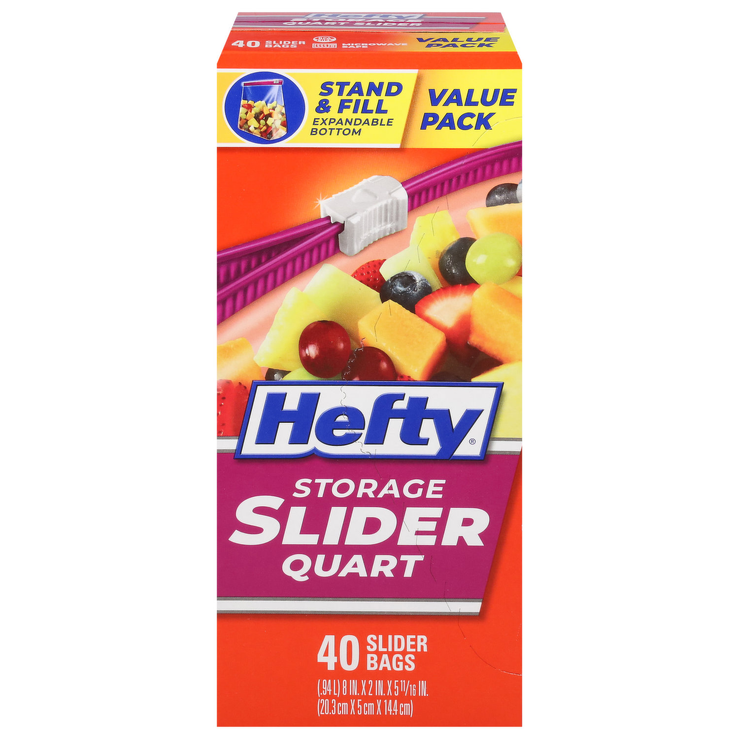 Hefty Slider Storage Bags, Quart size, 78 Count