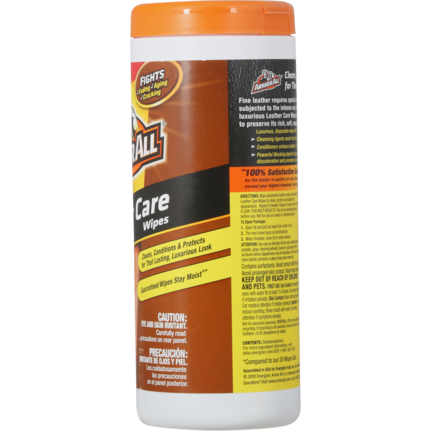 Armor All Leather Wipes Cleans, Conditions & Protects, 2 Wipes