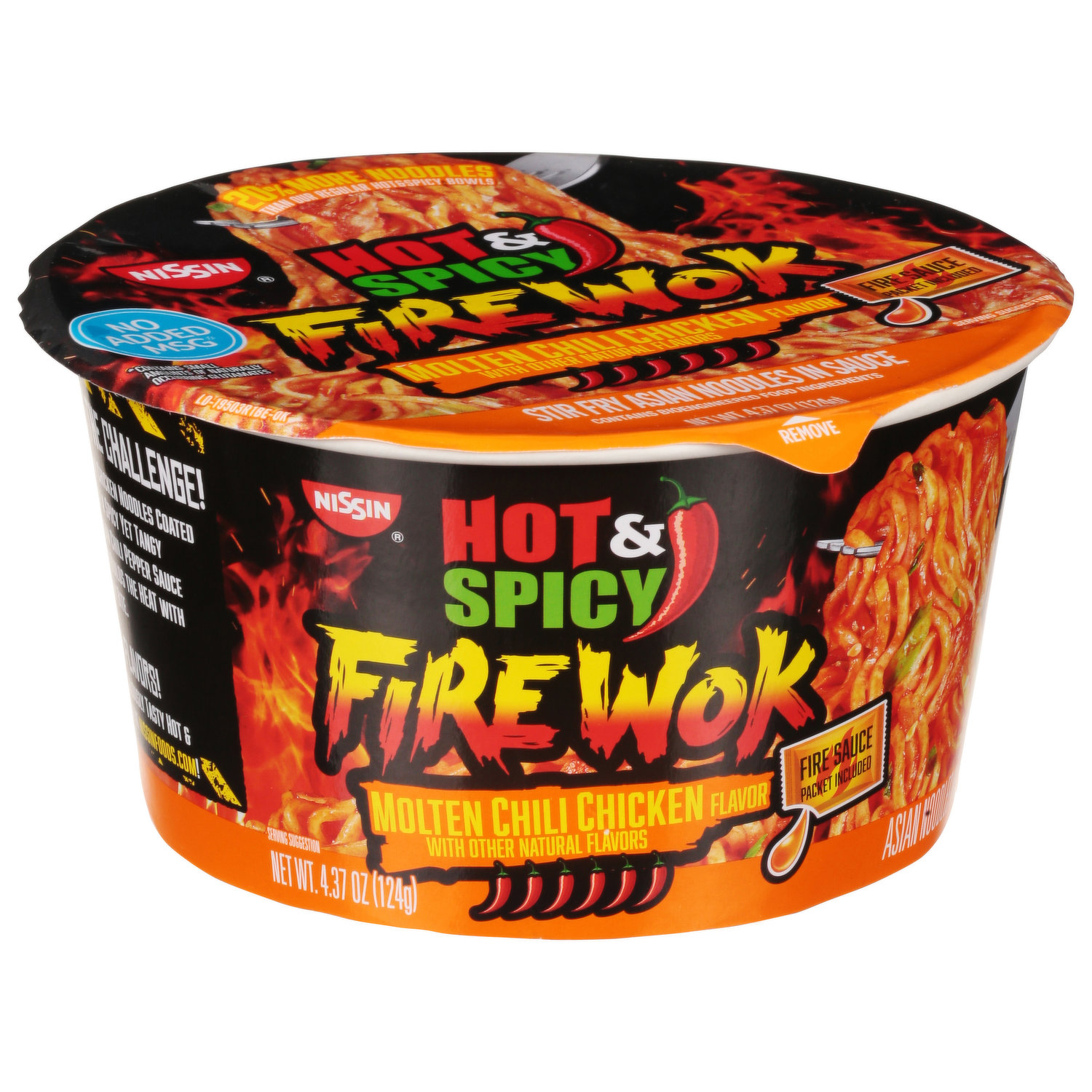 Instant Hot and Spicy Bowl Noodles Chicken Flavor with Chili Sauce